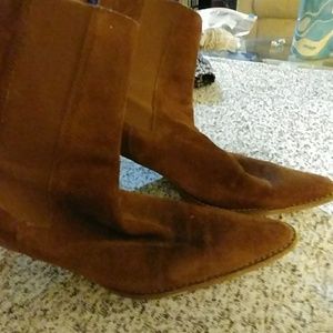 Preowned suede booties